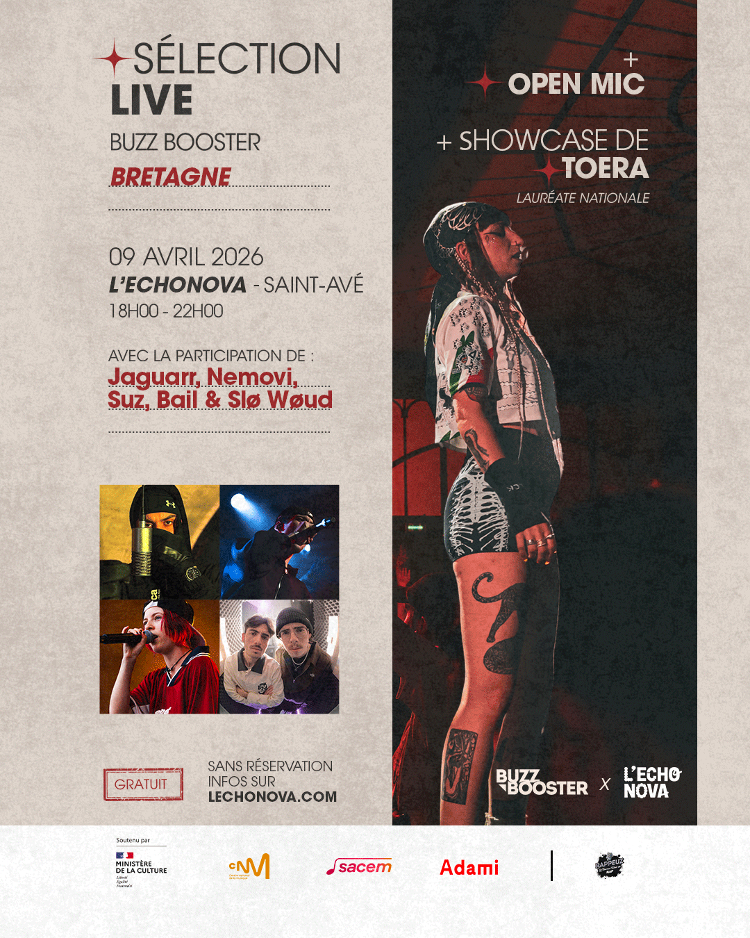 Image de l'artiste AFTERWORK : SÉLECTION LIVE BRETAGNE BUZZ BOOSTER + TOERA + OPEN MIC